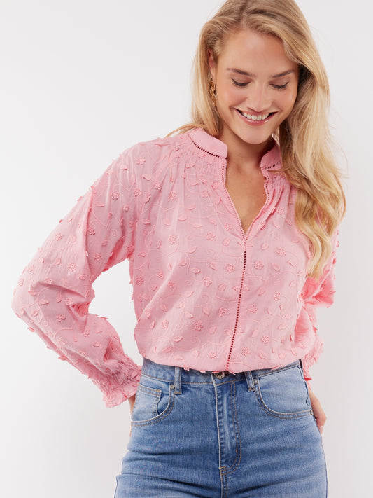 C&S blouse Aria peony pink