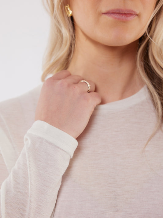 C&S top knit Angel wool white