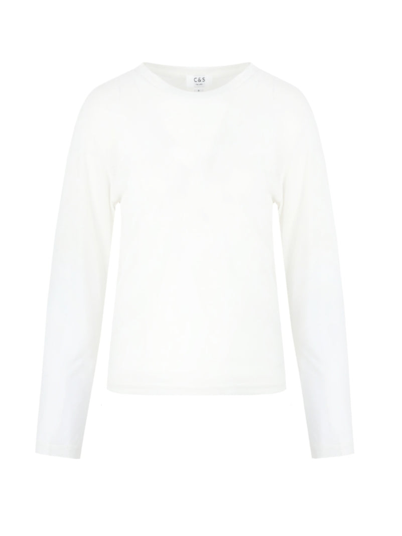 C&S top knit Angel wool white