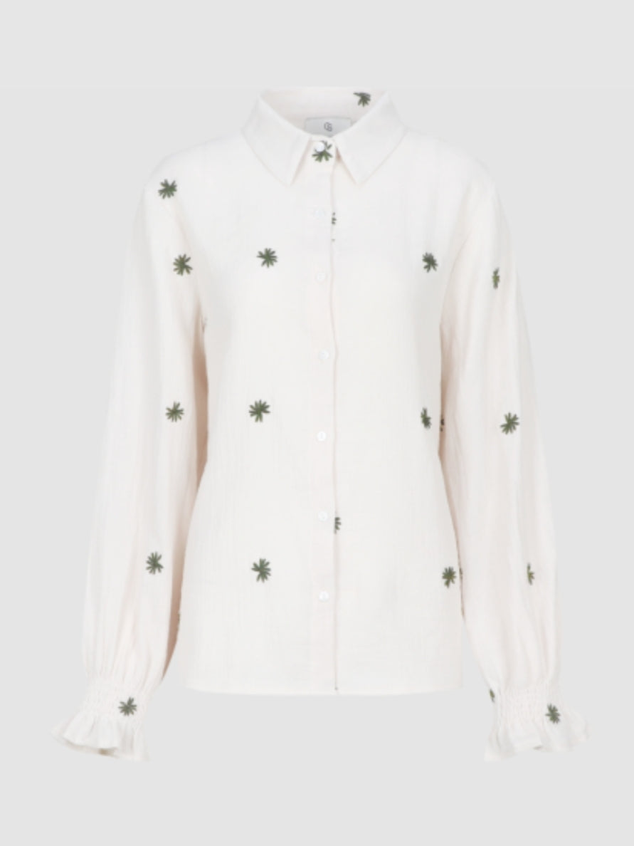 CS The Label blouse Lancy offwhite/dark olive