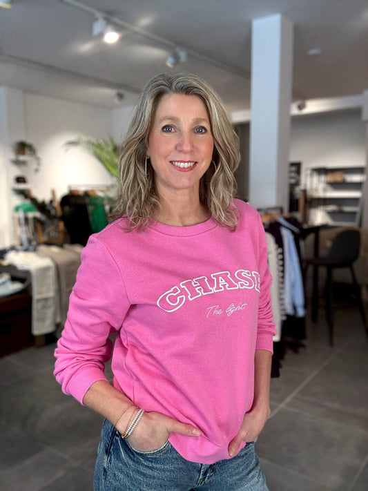 Freequent sweater Kamela wild orchid/star offwhite