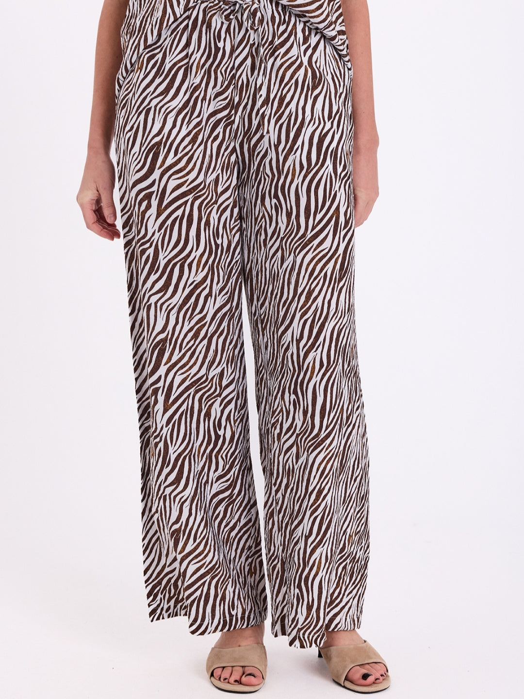 Freequent broek Mele brilliant white/coffee bean