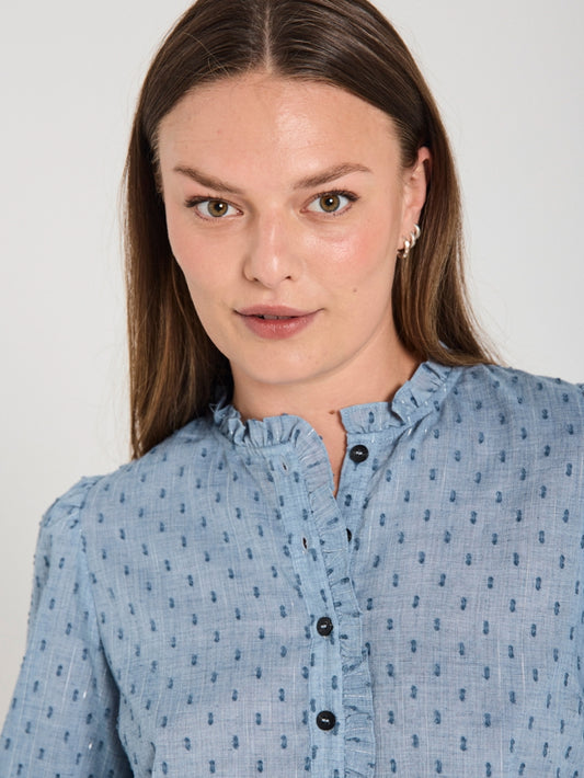 Freequent top Dina vintage indigo melange