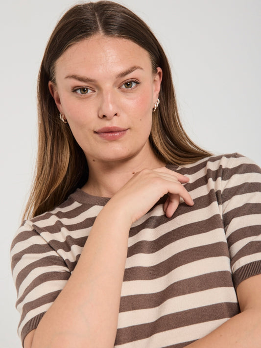 Freequent trui Joel striped morel/moonbeam
