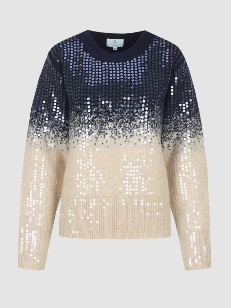 CS The Label trui Krissy midnight blue/sand