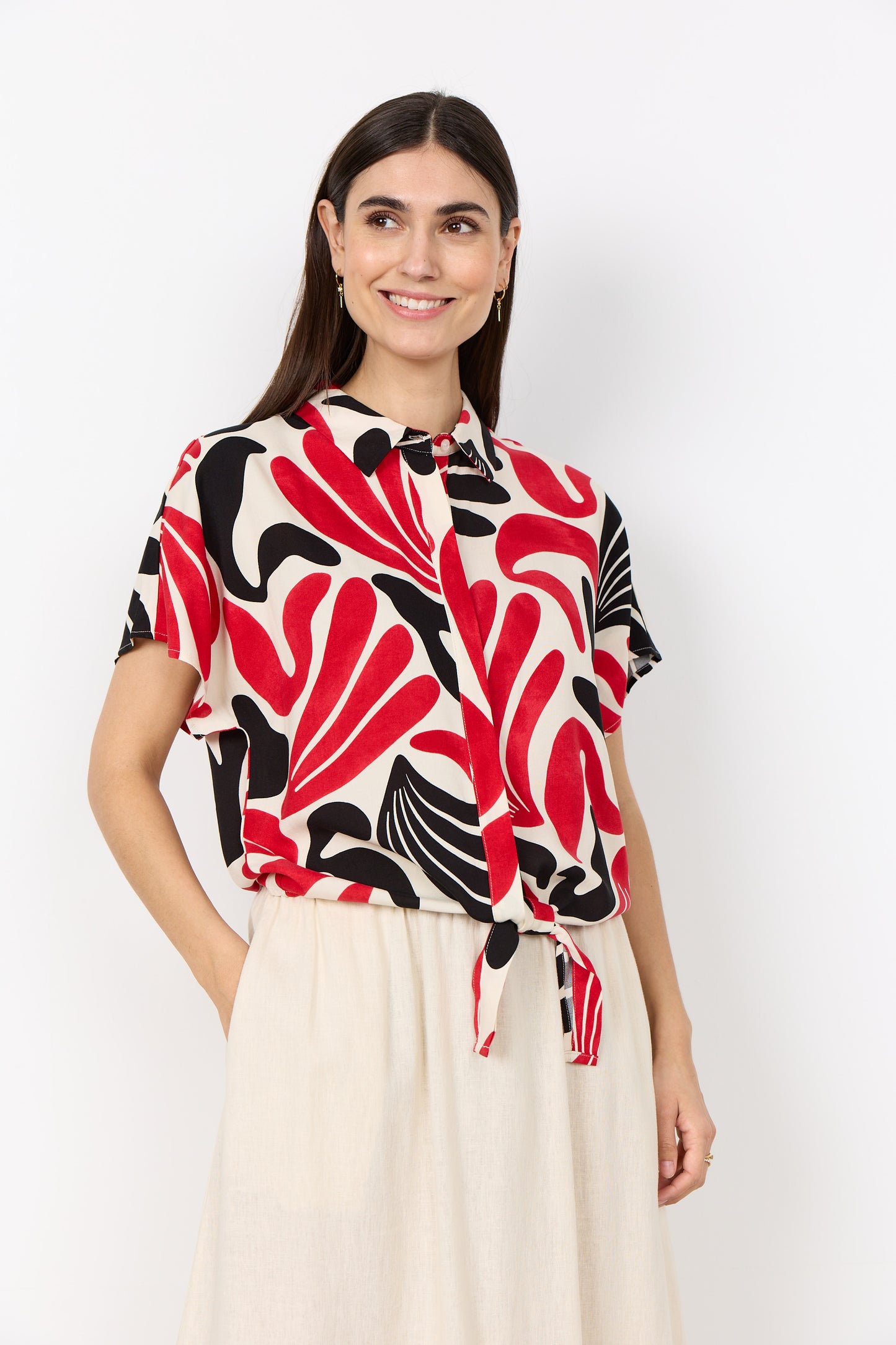 Soyaconcept blouse Feldi 1 zwart/rood