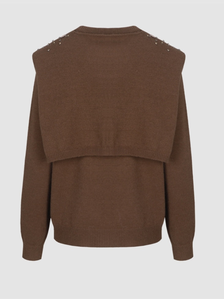 CS The Label trui Kimmie dark walnut