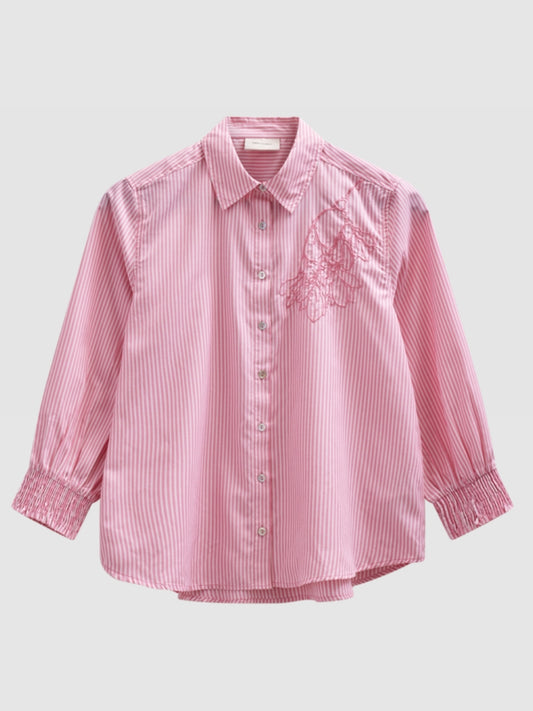 Freequent blouse Evalina wild orchid/star offwhite