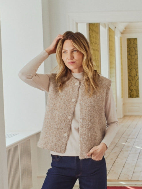 Freequent gilet Jump desert taupe melange