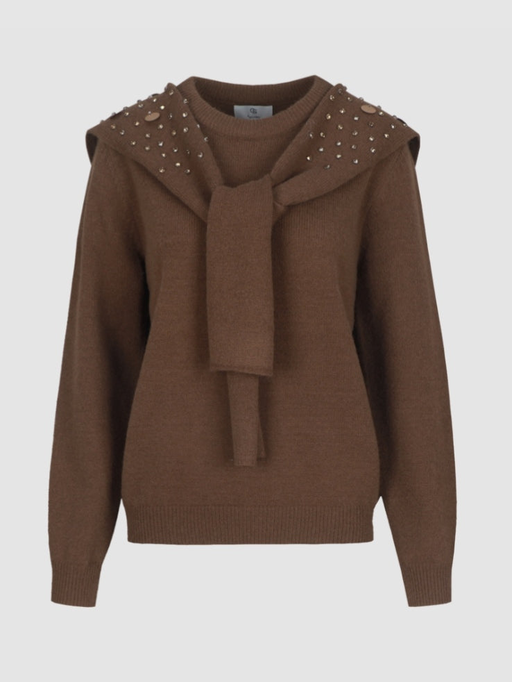 CS The Label trui Kimmie dark walnut