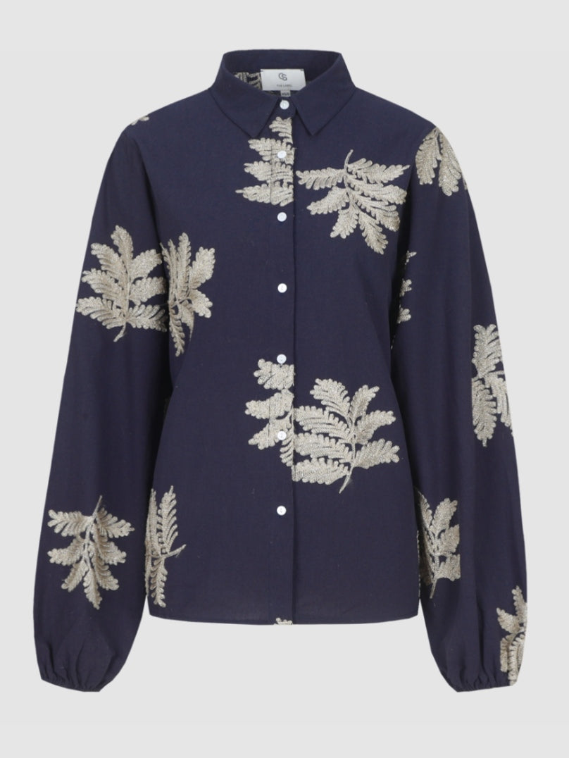 CS The Label blouse Loreen midnight blue/sand