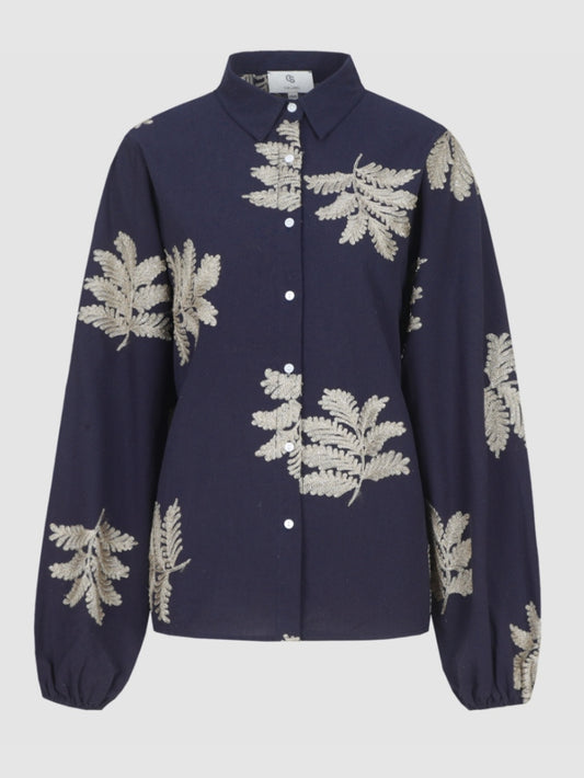 CS The Label blouse Loreen midnight blue/sand