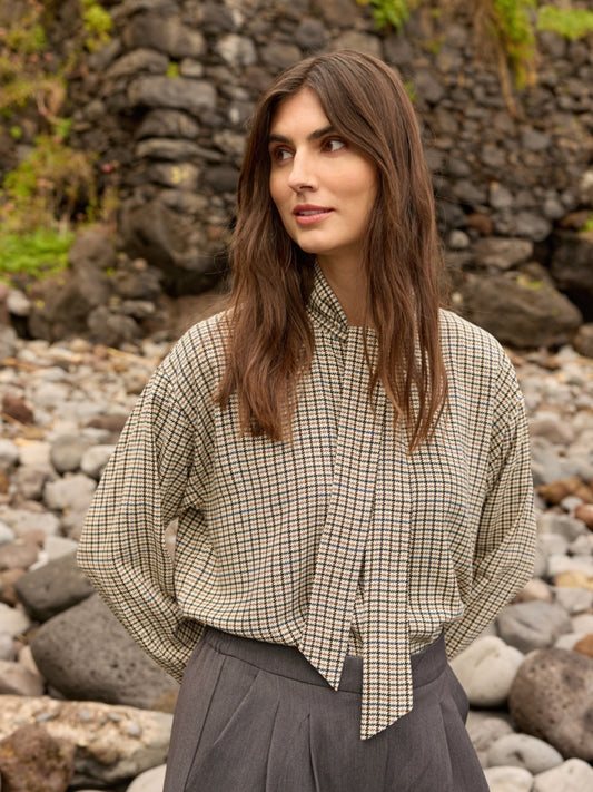 Soyaconcept blouse Halia2  bruin/beige/blauw