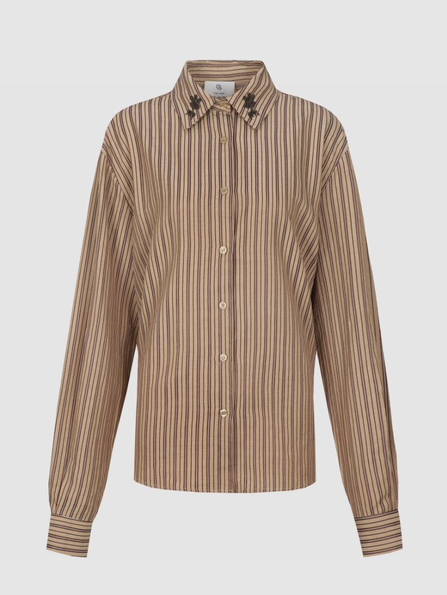 CS The Label blouse Lasina mocha brown