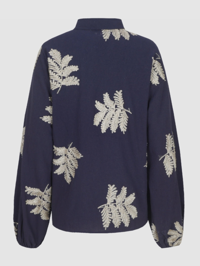 CS The Label blouse Loreen midnight blue/sand