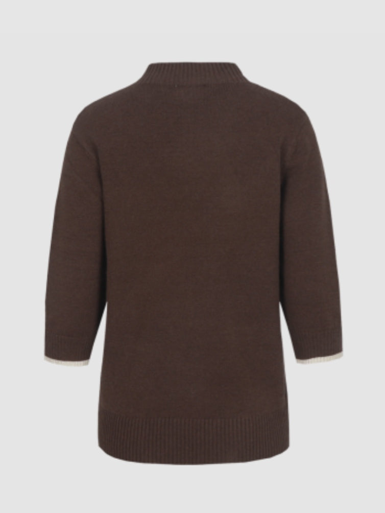 CS The Label trui Astrid mocha brown/sand