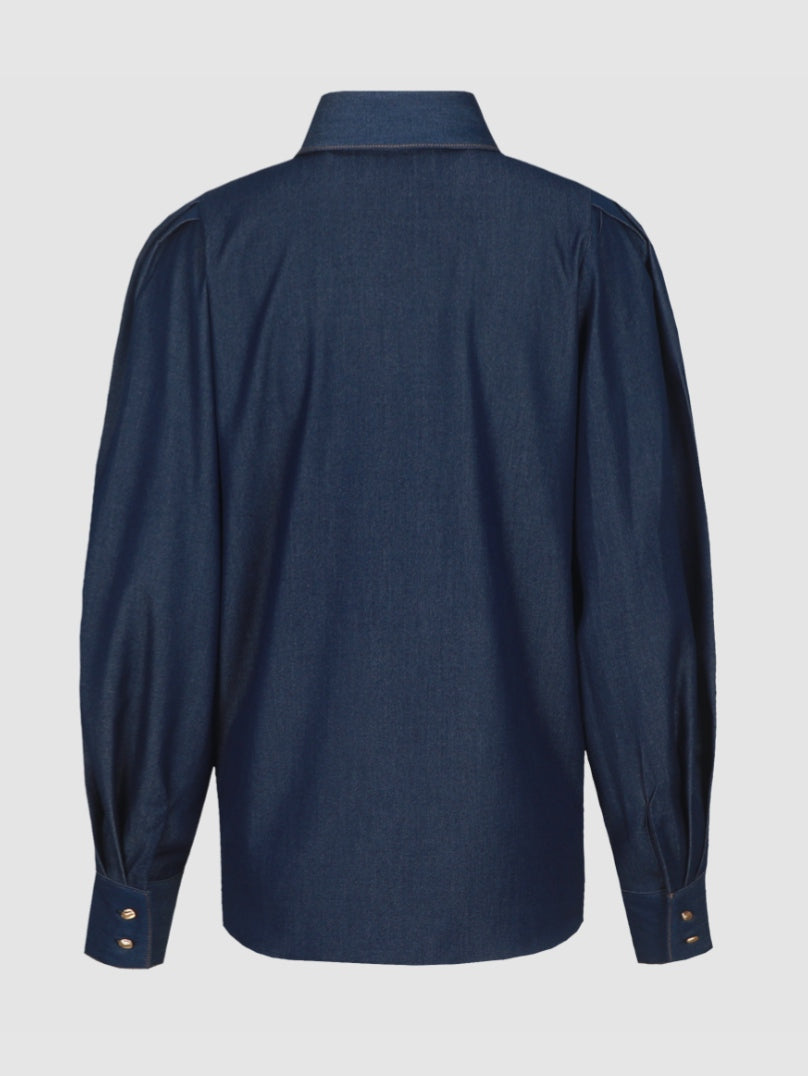 CS The Label blouse Lissa denim dark blue