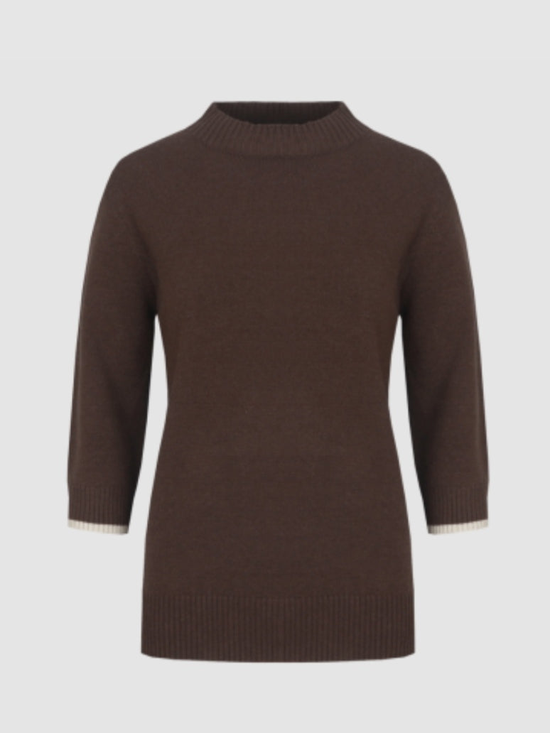 CS The Label trui Astrid mocha brown/sand