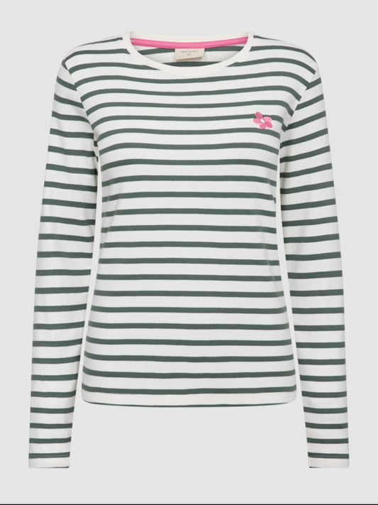 Freequent longsleeve Famila offwhite/dark forest