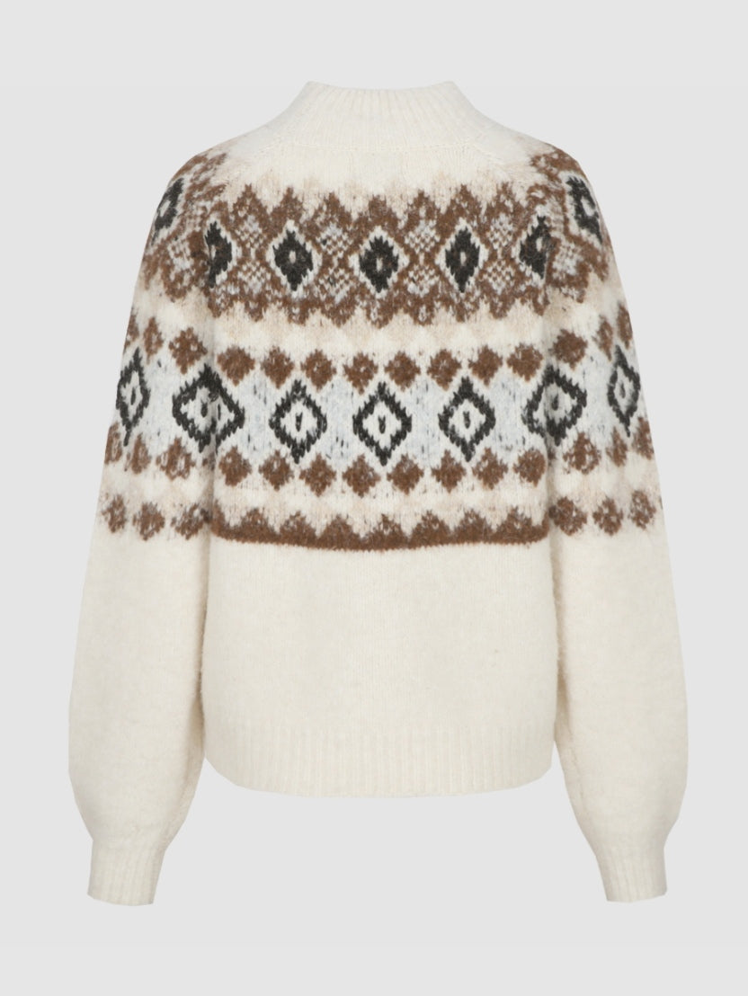 CS The Label trui Khadija sand/dark walnut