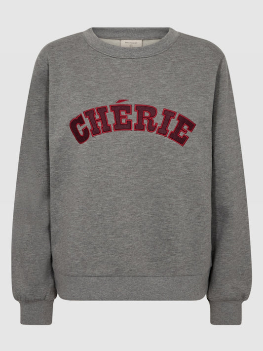 Freequent sweater Wana grey melange/port royale